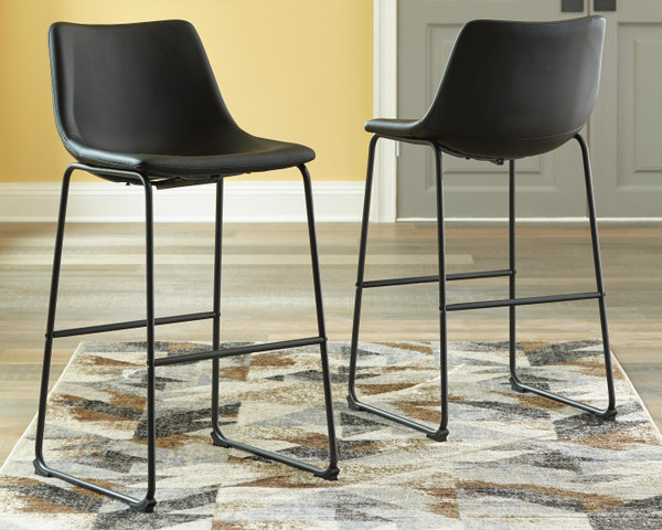 Ashley Centiar Black Pub Height Bar Stool (Set of 2)