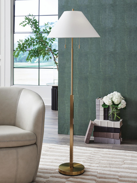 Ashley Haigwood Gold Finish Floor Lamp