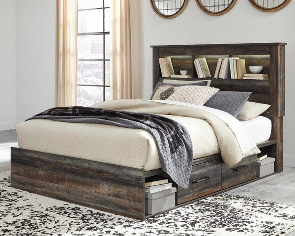 Ashley Drystan Multi Queen Bookcase Bed with 2 Storage Drawers