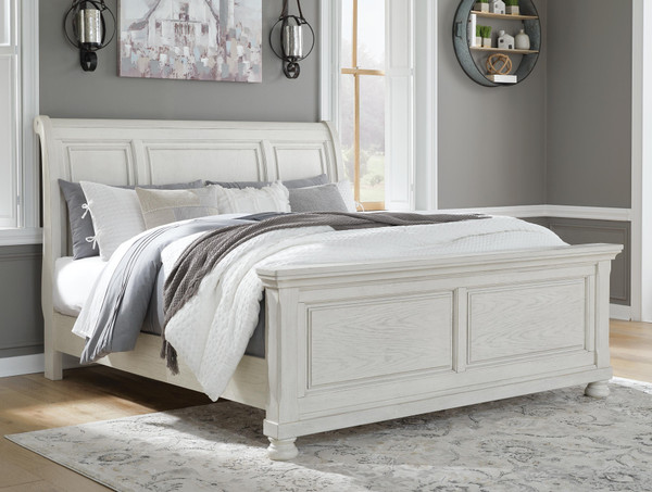 Ashley Robbinsdale Antique White King Sleigh Bed