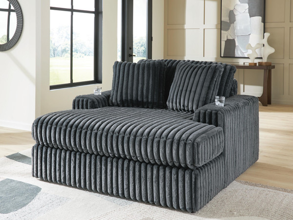 Ashley Midnight-Madness Gunmetal Oversized Chaise