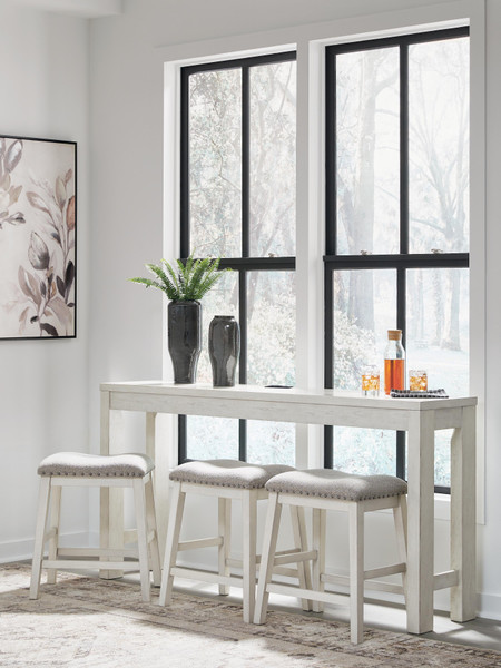 Ashley Robbinsdale Antique White Counter Height Dining Table and 3 Barstools Set (Set of 4)