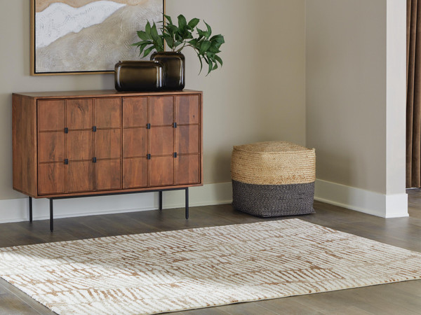 Ashley Uduak Cream Tan Rust Medium Rug