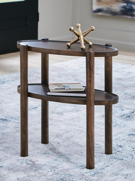 Ashley Wiattbury Gray Brown Accent Table