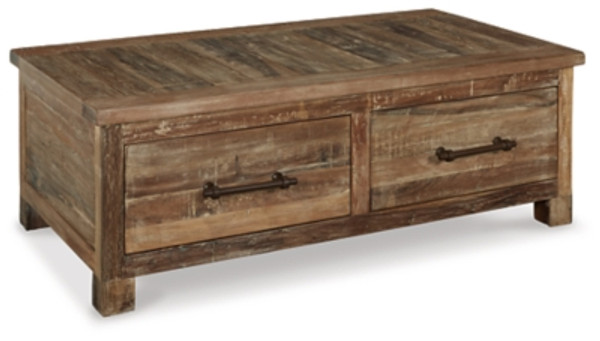 Ashley Randale Distressed Brown Coffee Table