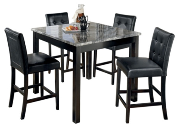Ashley Maysville Black Counter Height Dining Table and Bar Stools (Set of 5)