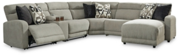 Ashley Colleyville Stone 6-Piece Power Reclining Sectional with Chaise  Right Arm