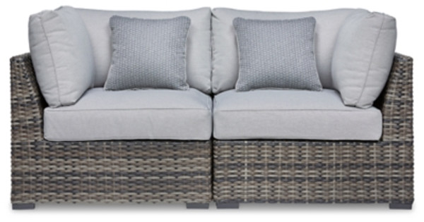 Ashley Harbor Court Gray Corner with Cushion (Set of 2)