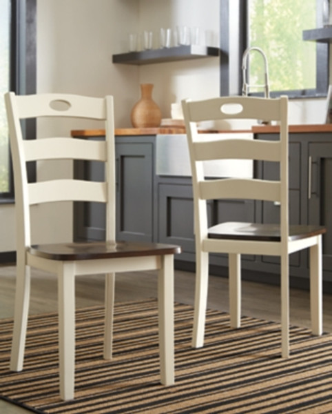 Ashley Woodanville Cream Brown Dining Chair (Set of 2)
