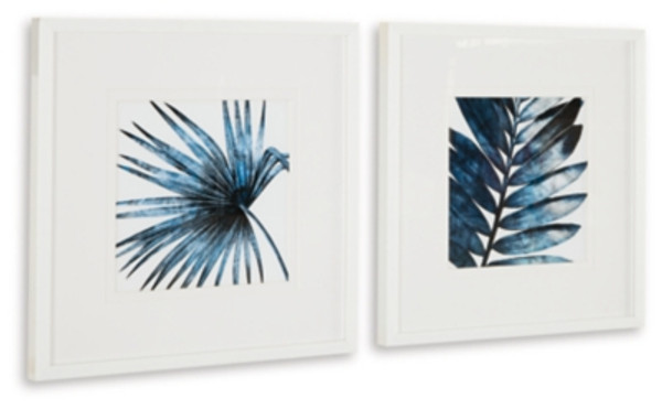 Ashley Breelen Blue White Wall Art (Set of 2)