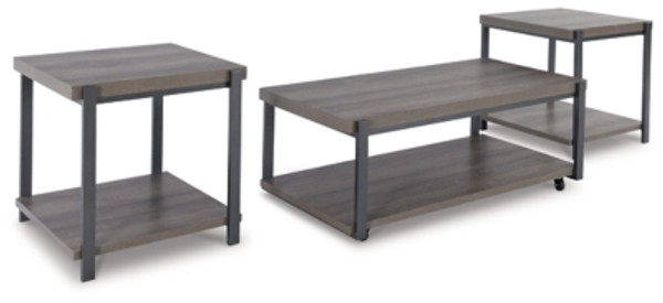 Ashley Wilmaden Gray Black Table (Set of 3)