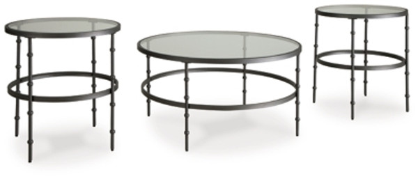 Ashley Kellyco Gunmetal Table (Set of 3)