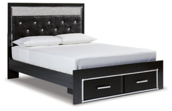 Ashley Kaydell Black Queen Upholstered Panel Storage Bed