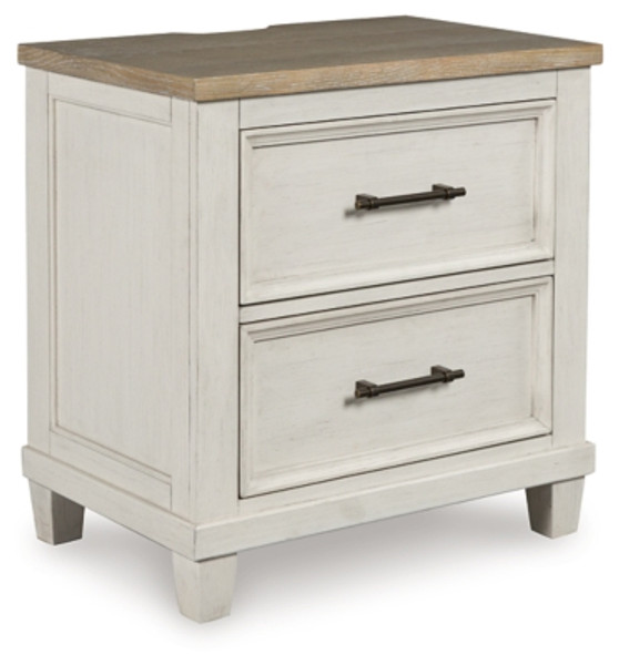 Benchcraft Shaybrock Antique White Brown Nightstand