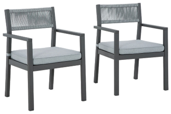 Ashley Eden Town Gray Light Gray Arm Chair with Cushion (Set of 2)