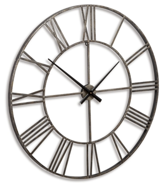Ashley Paquita Antique Silver Wall Clock