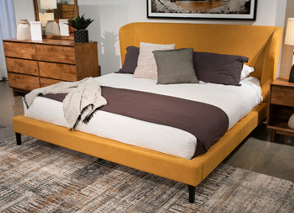 Ashley Maloken Mustard Queen Upholstered Bed