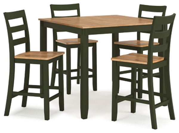 Ashley Gesthaven Natural Green Counter Height Dining Table and 4 Barstools (Set of 5)