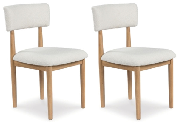 Ashley Sawdyn White Light Brown Dining Chair (Set of 2)