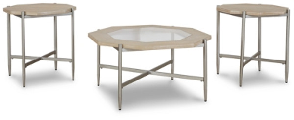 Ashley Varlowe Bisque Table (Set of 3)