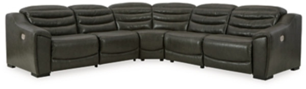 Ashley Center Line Dark Gray 5-Piece Power Reclining Sectional