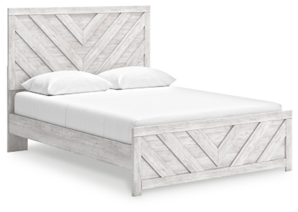 Ashley Cayboni Whitewash Queen Panel Bed