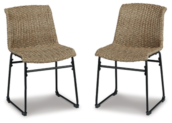 Ashley Amaris Brown Black Outdoor Dining Chair (Set of 2)