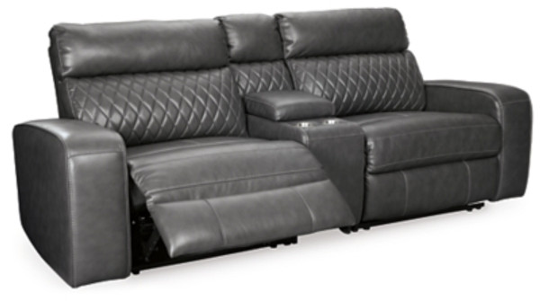 Ashley Samperstone Gray 3-Piece Power Reclining Sectional Loveseat