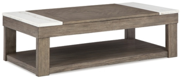 Ashley Loyaska Grayish Brown White Lift-Top Coffee Table