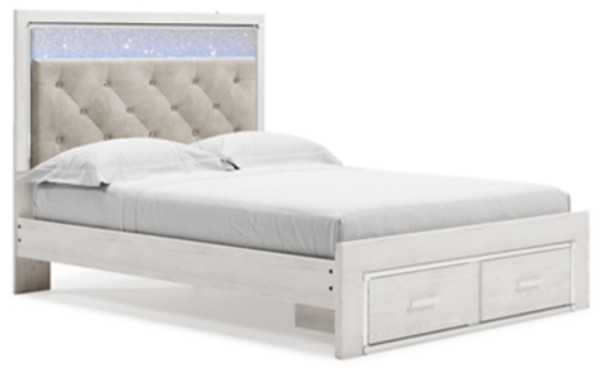 Ashley Altyra White Queen Upholstered Storage Bed