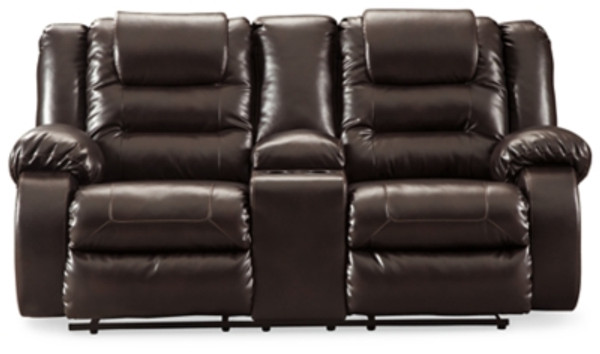 Ashley Vacherie Black Reclining Loveseat with Console