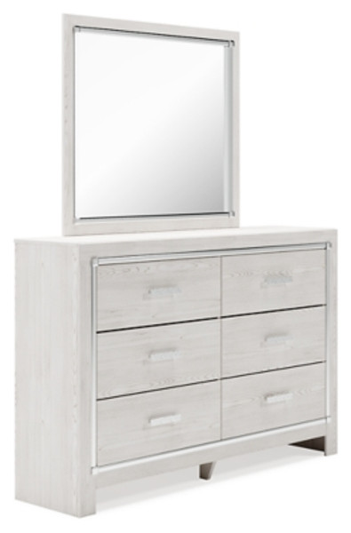 Ashley Altyra White Dresser and Mirror