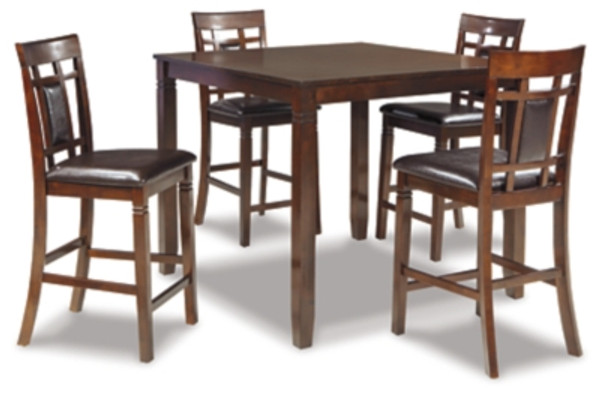 Ashley Bennox Brown Counter Height Dining Table and Bar Stools (Set of 5)