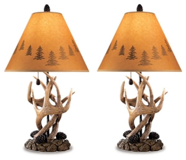 Ashley Derek Brown Table Lamp (Set of 2)