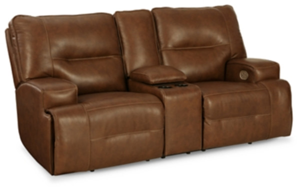 Ashley Francesca Auburn Power Reclining Loveseat with Console