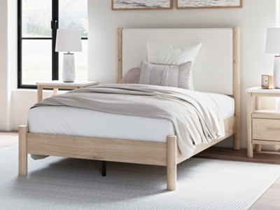 Ashley Cadmori Two-tone Full Upholstered Panel Bed on sale
