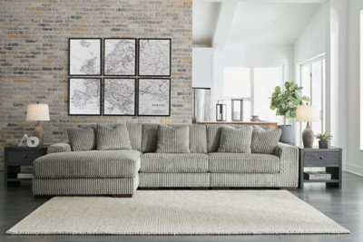 Ashley Lindyn Fog 3-Piece Sectional with Chaise on sale at