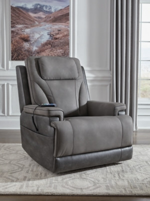 Ashley 4Z-Serenity Zone Slate Power Lift Recliner on sale at