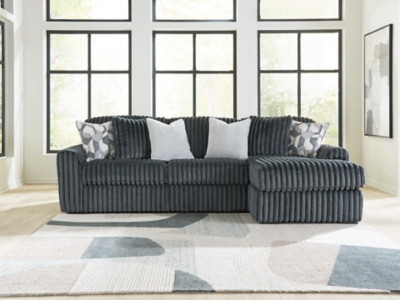 Ashley Midnight-Madness Gunmetal 2-Piece Sectional Sofa Chaise on