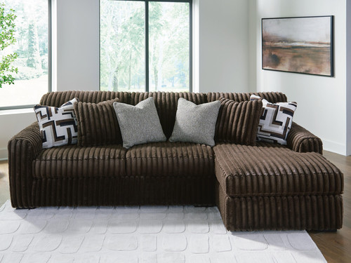 Ashley Midnight-Madness Chocolate 2-Piece Sectional Sofa with