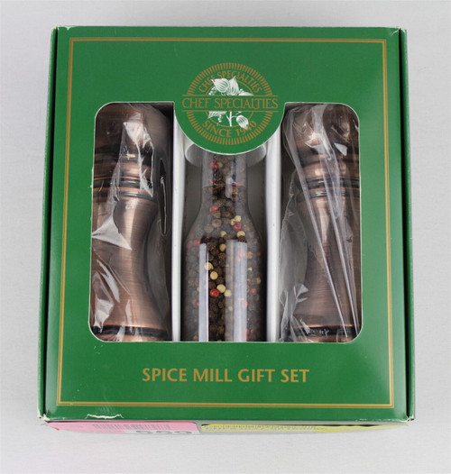 7 Acrylic Burnished Copper Pepper Mill & Salt Shaker Set - Chef