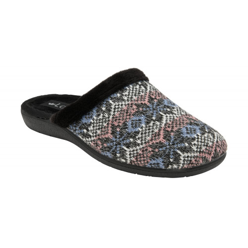 Lotus Black Adelina Mule Slippers