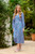 Byflouri LS V-neck Dress (Ibiza Blue Mix)