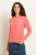 Diamond pointelle knitted cardigan (coral)