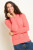 Diamond pointelle knitted cardigan (coral)