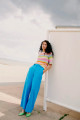 Bydanta Wide Leg Pants (Ibiza Blue)