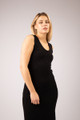 Adrianna sleeveless long knit dress (black)