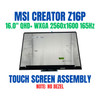 1 of 8-image forScreen Msi Creatorpro Z16p B12ukst-072fr 2560x1600 16" Screen Display Touch Assembly