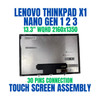 1 of 9-image forLenovo THINKPAD X1 NANO 20UQ001AMZ 13.3" WQHD Touch Screen Assembly