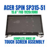1 of 3-image forAcer SPIN 3 SP315-51-511X 15.6" Complete Hinge Up Touch Screen Assembly 1920x1080